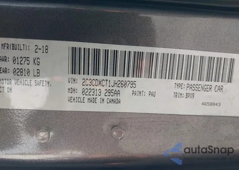 2018 Dodge Charger R/T Rwd z USA, uszkodzony, nr VIN 2C3CDXCT1JH260795